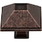 Jeffrey Alexander 1-1/2" Overall Length Distressed Oil Rubbed Bronze Square Tahoe Cabinet Knob 602DMAC - alternate 3